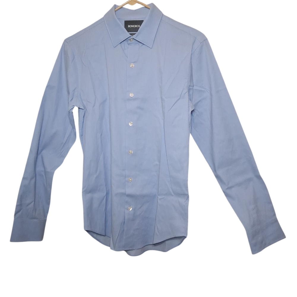 Bonobos Baby Blue Jetsetter Stretch Dress Shirt tailored slim fit size XS NWOT